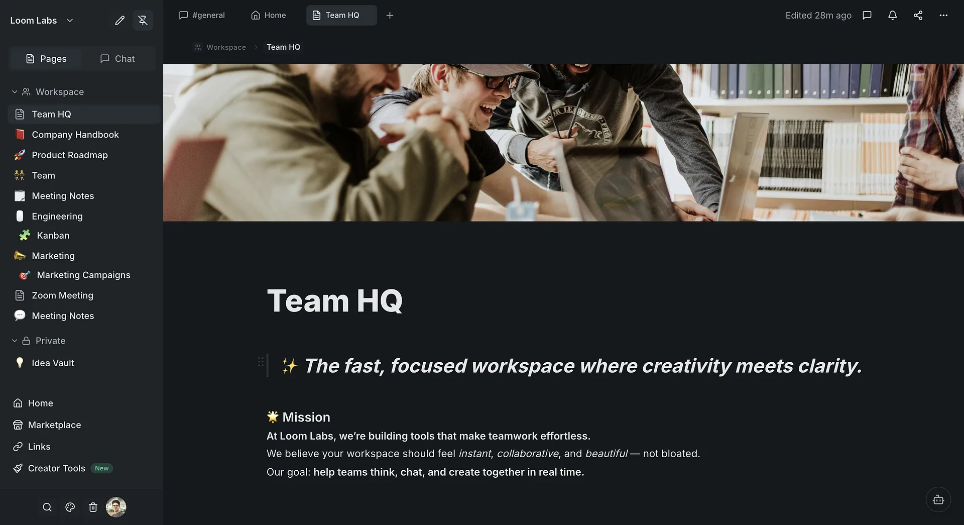 Screenshot: Full workspace overview